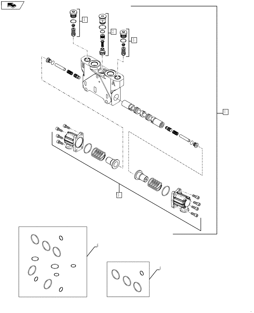 Схема запчастей Case 580SN WT - (35.150.09) - VALVE SECTION - BACKHOE, DIPPER (WITH PILOT CONTROLS) (35) - HYDRAULIC SYSTEMS