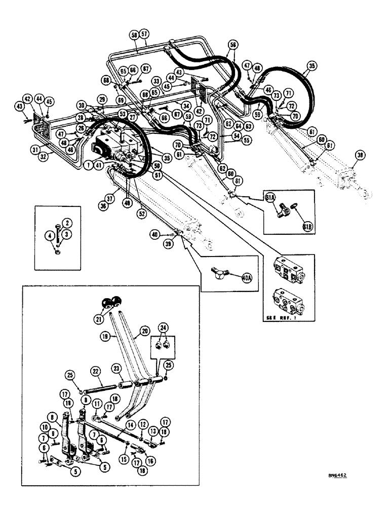 Схема запчастей Case 800 - (162) - END HINGE LOADER HYDRAULICS (05) - UPPERSTRUCTURE CHASSIS