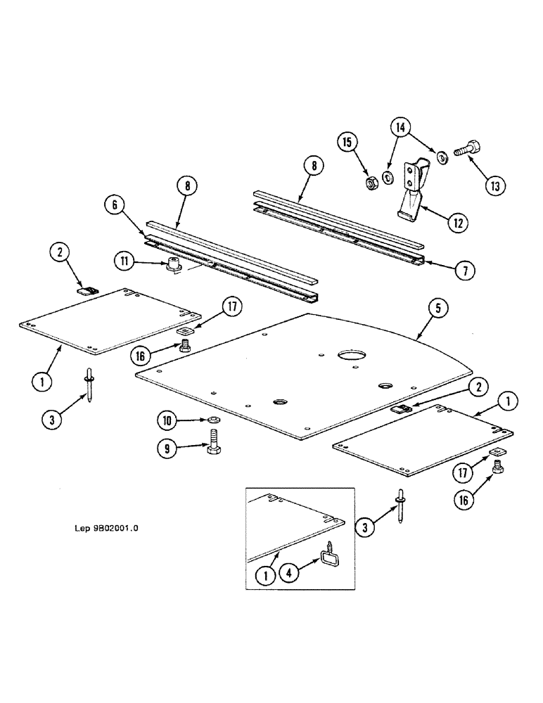 Схема запчастей Case 688C - (9B-06) - ENGINE MODULE LOWER LOCK (05.1) - UPPERSTRUCTURE CHASSIS/ATTACHMENTS