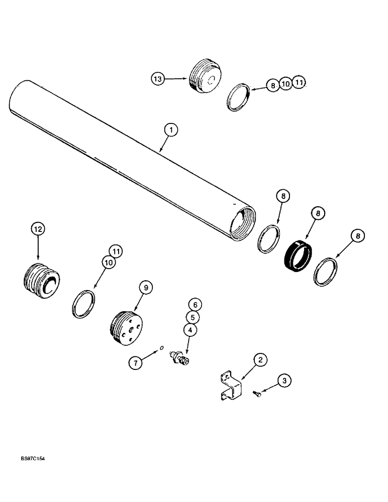 Схема запчастей Case 580L - (8-119A) - ACCUMULATOR ASSEMBLY, RIDE CONTROL (08) - HYDRAULICS