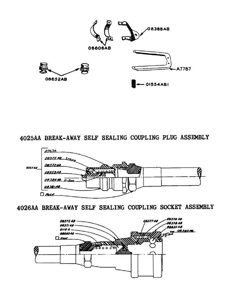 Схема запчастей Case 420 - (137) - BRACKET FOR BREAK-AWAY COUPLINGS, 4025AA BREAK-AWAY SELF SEALING COUPLING PLUG ASSEMBLY (37) - HITCHES, DRAWBARS & IMPLEMENT COUPLINGS