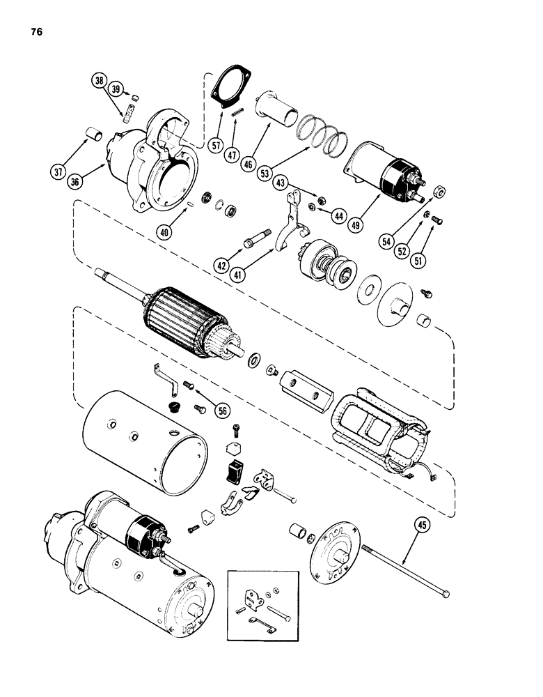 Схема запчастей Case 586D - (076) - A169502 STARTER (55) - ELECTRICAL SYSTEMS