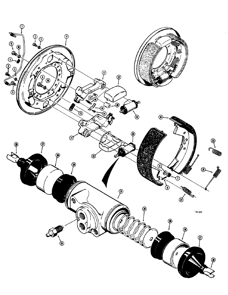 Схема запчастей Case 680CK - (104) - L33036 AND L33037 BRAKE ASSEMBLIES (33) - BRAKES & CONTROLS