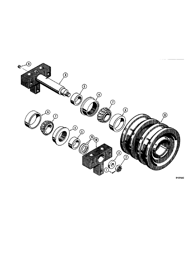 Схема запчастей Case 750 - (130[1]) - D31331 TRACK ROLLER, DOUBLE FLANGE (04) - UNDERCARRIAGE