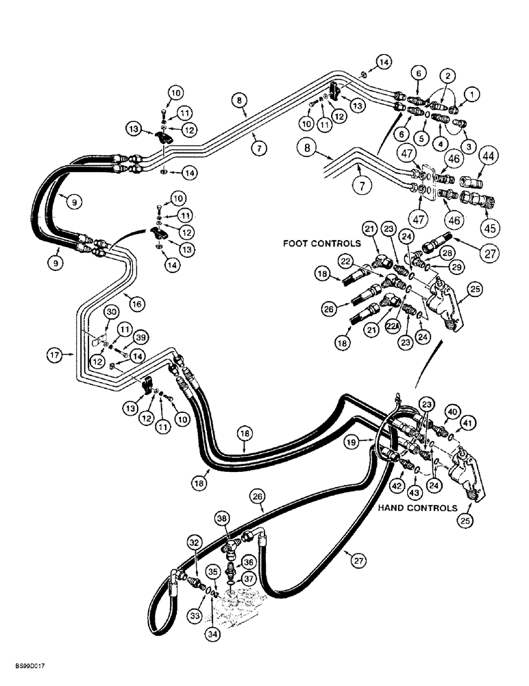 Схема запчастей Case 1838 - (8-20) - AUXILIARY HYDRAULIC CIRCUIT (08) - HYDRAULICS