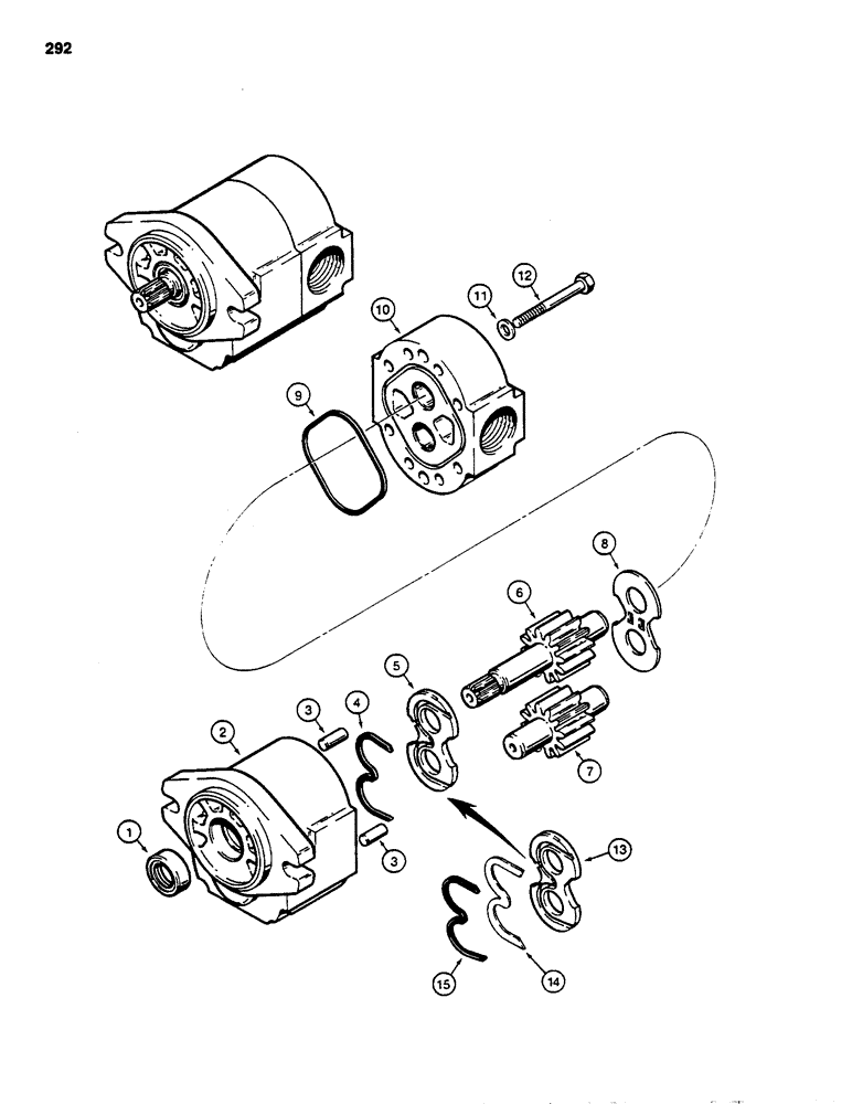 Схема запчастей Case 480D - (292) - D73079 HYDRAULIC PUMP (35) - HYDRAULIC SYSTEMS