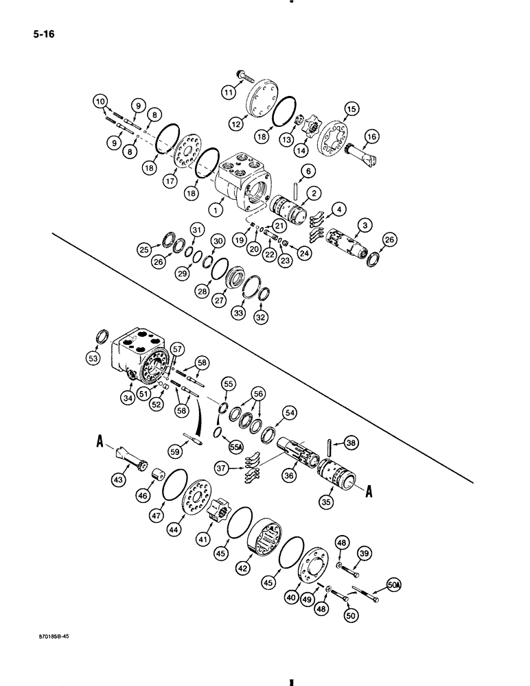 Схема запчастей Case 580K - (5-016) - STEERING CONTROL VALVE (05) - STEERING