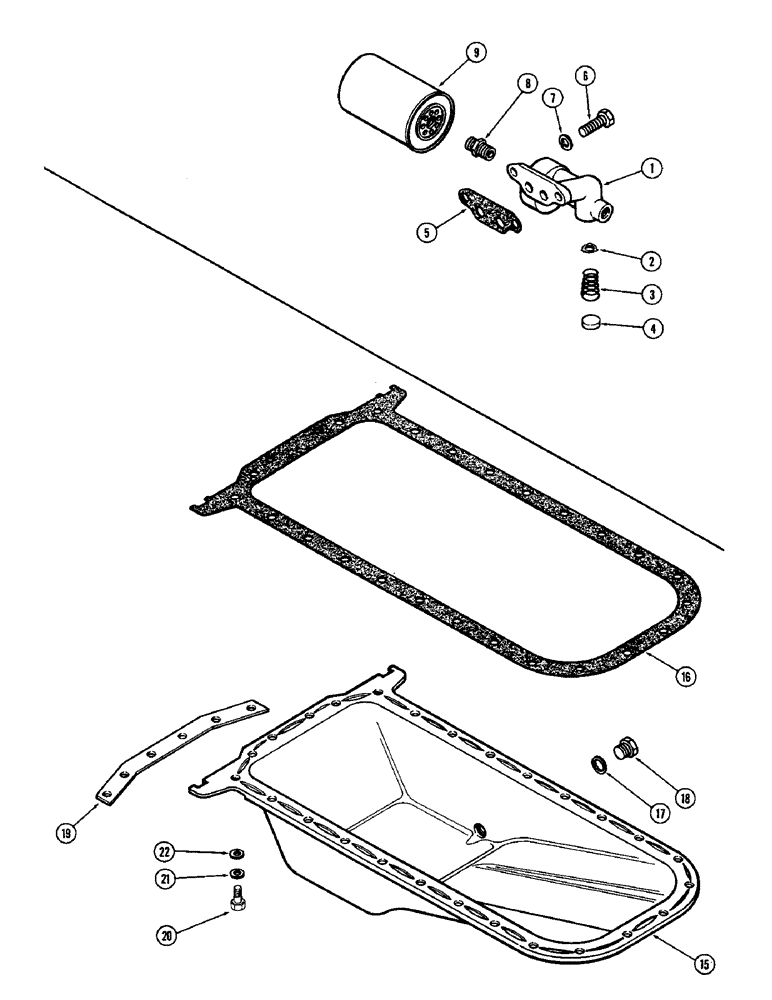 Схема запчастей Case 680CK - (030) - OIL FILTER, (267B) DIESEL ENGINE, OIL PAN (10) - ENGINE