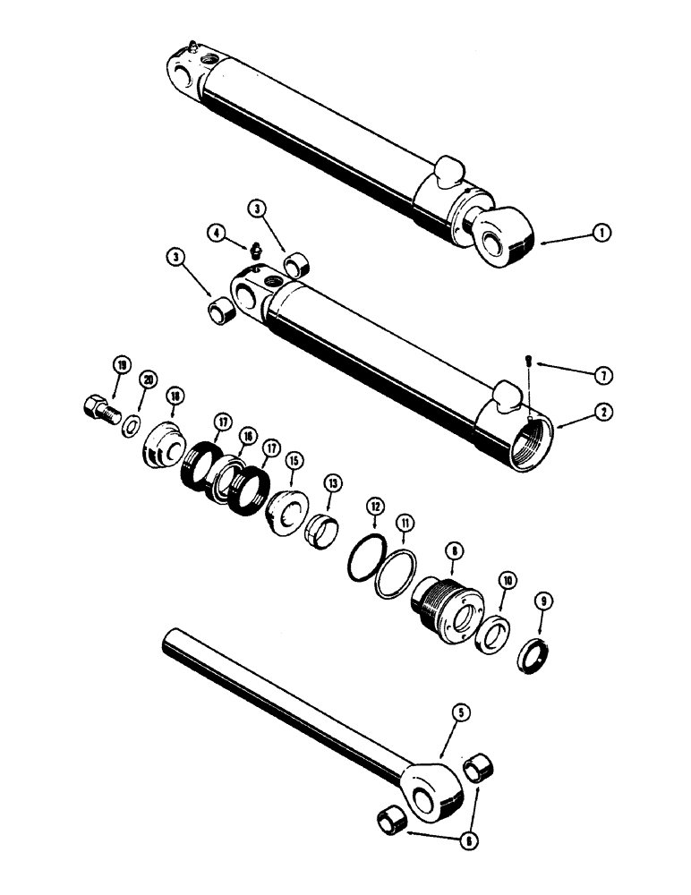 Схема запчастей Case 680CK - (169A) - G32601 BACKHOE STABILIZER CYLINDER (35) - HYDRAULIC SYSTEMS