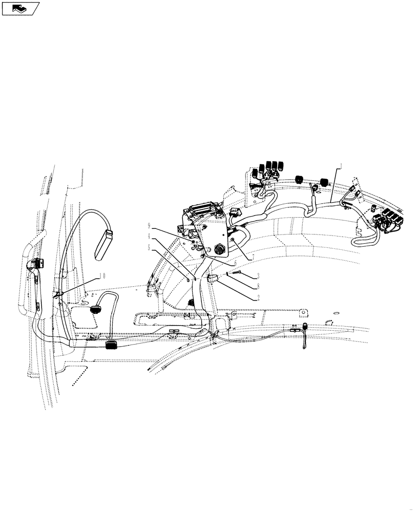 Схема запчастей Case 590SN - (55.512.17[02]) - VAR 423061, 423062 - HARNESS INSTALL - SIDE CONSOLE, S AND H TYPE POWERSHIFT TRANSMISSION (580SN, 580SN WT, 590SN) (55) - ELECTRICAL SYSTEMS