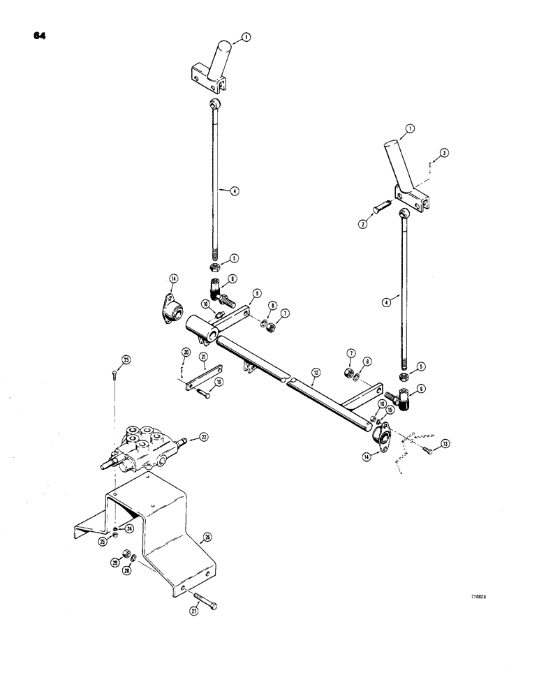 Схема запчастей Case 1816B - (64) - LOADER LIFT AND BUCKET CONTROLS (90) - PLATFORM, CAB, BODYWORK AND DECALS