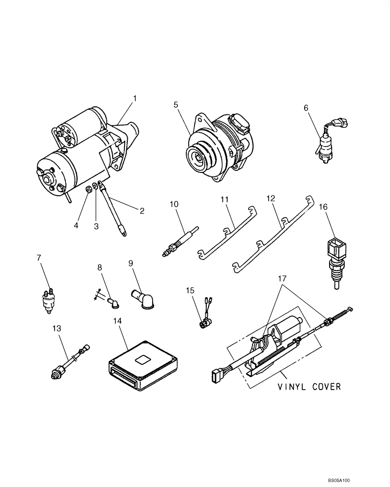 Схема запчастей Case CX225SR - (04-13) - ELECTRICAL ACCESSORIES - ENGINE (04) - ELECTRICAL SYSTEMS