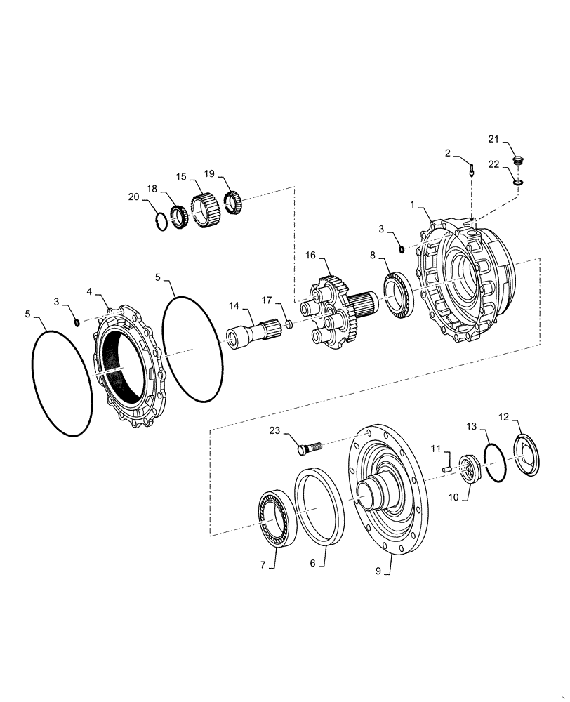 Схема запчастей Case 721C - (06-34) - AXLE, REAR - HUB, PLANETARY JEE0123290- (06) - POWER TRAIN