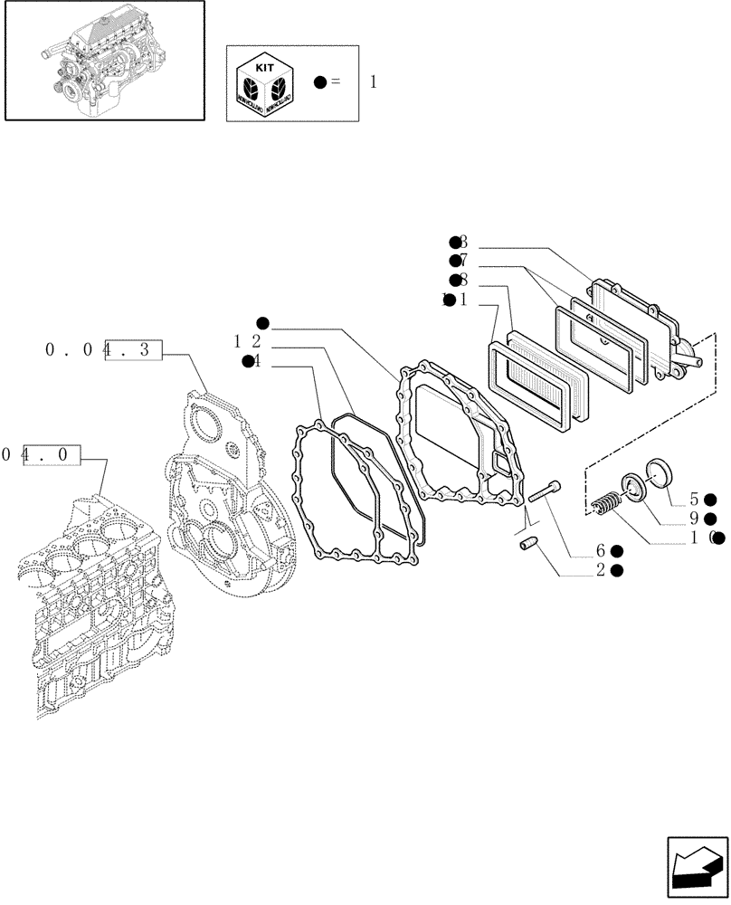 Схема запчастей Case F3AE0684G B001 - (0.04.5[01]) - ENGINE BREATHERS (500386078) 