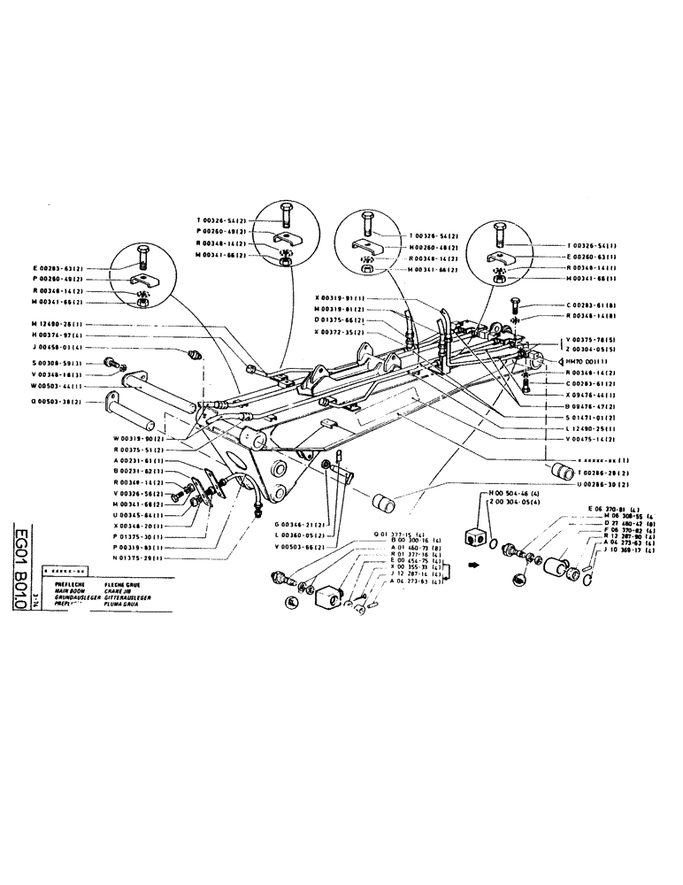 Схема запчастей Case GCK120 - (216) - MAIN BOOM, CRANE JIB 