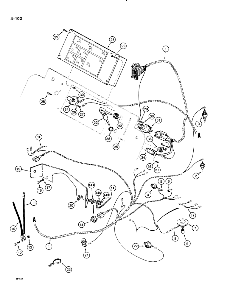 Схема запчастей Case DH4B - (4-102) - ELECTRICAL SYSTEM (04) - ELECTRICAL SYSTEMS