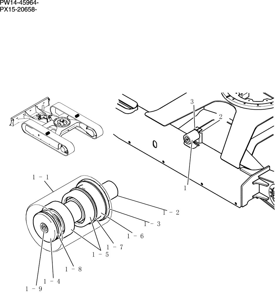 Схема запчастей Case CX31B - (374-01[1]) - ROLLER ASSEMBLY UPPER (56) - GRAPE HARVESTER SHAKERS