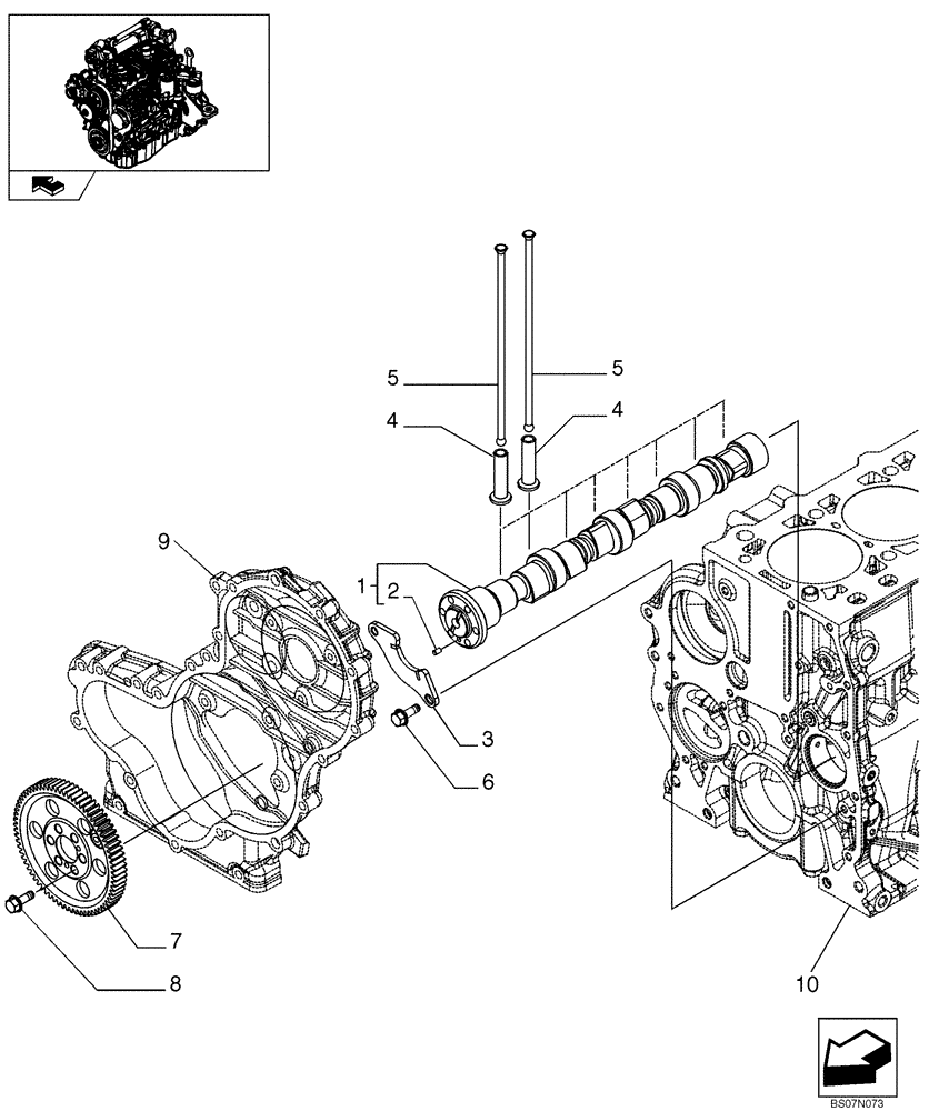 Схема запчастей Case 445CT - (02-27) - CAMSHAFT - TIMING CONTROL (87380450) (02) - ENGINE