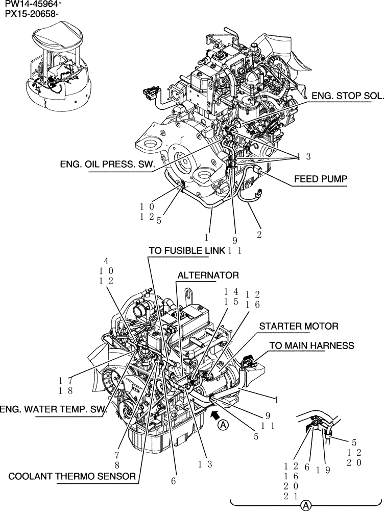 Схема запчастей Case CX36B - (325-01[1]) - HARNESS ASSEMBLY, ENGINE (06) - ELECTRICAL