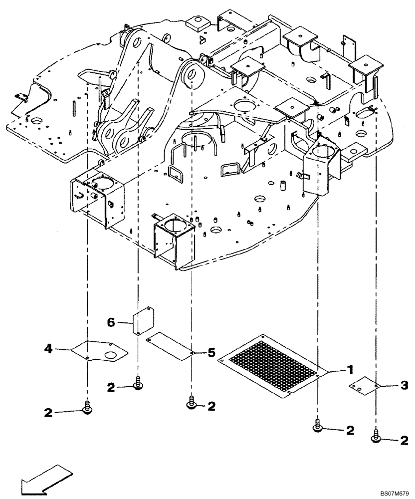 Схема запчастей Case CX75SR - (09-03) - TURNTABLE - ACCESS COVERS (09) - CHASSIS/ATTACHMENTS