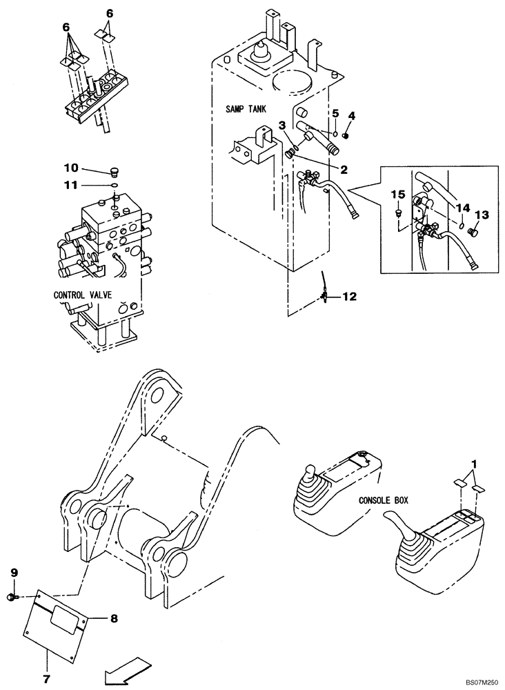 Схема запчастей Case CX135SR - (08-62) - PLUG (08) - HYDRAULICS