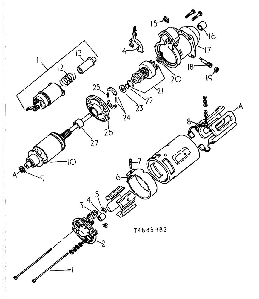 Схема запчастей Case 500 - (08-018) - STARTER MOTOR -DIESEL- No Description