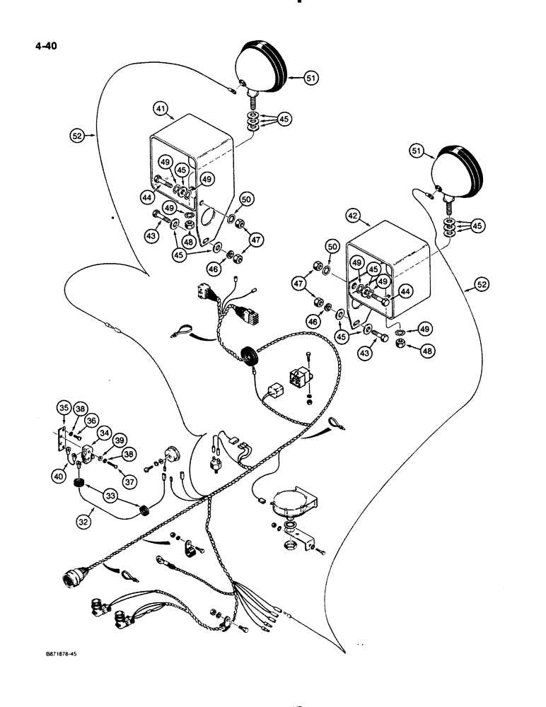 Схема запчастей Case W11B - (4-040) - ELECTRICAL SYSTEM, FRONT ELECTRICAL HARNESS, BEFORE P.I.N. 9158252 (04) - ELECTRICAL SYSTEMS