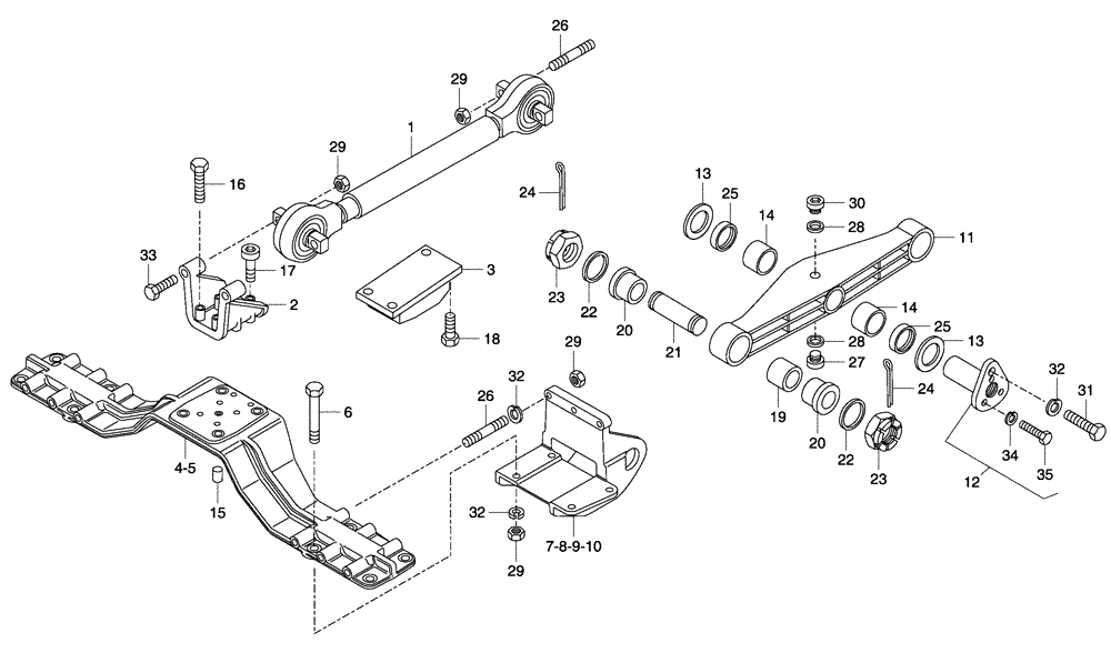 Схема запчастей Case 330 - (39A00000646[02]) - REAR SUSPENSION (11) - AXLES/WHEELS