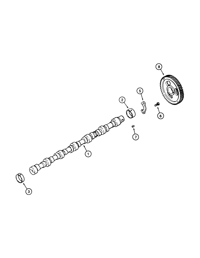 Схема запчастей Case 845 - (02-40[01]) - CAMSHAFT (02) - ENGINE