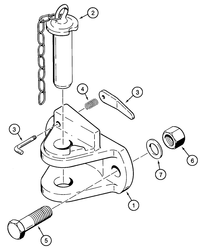 Схема запчастей Case 921C - (09-08) - HITCH, CLEVIS - MOUNTING (09) - CHASSIS