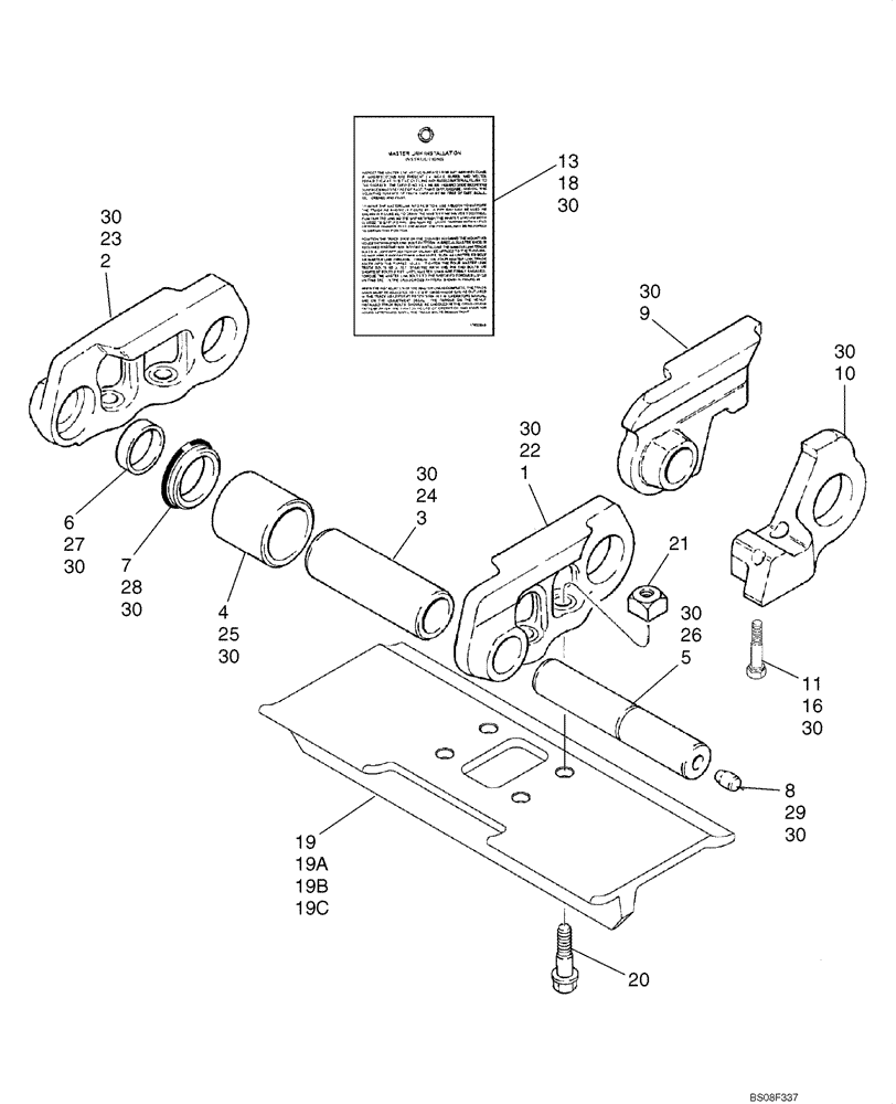 Схема запчастей Case 850L - (05-11) - TRACK CHAIN, EXTENDED LIFE (11) - TRACKS/STEERING