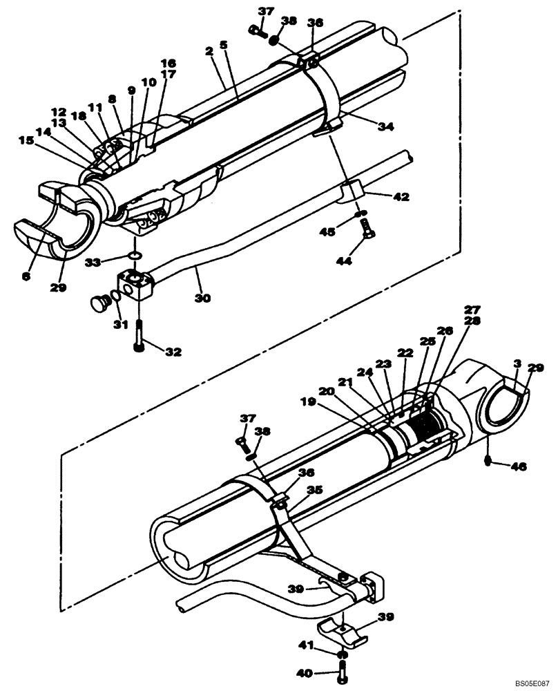 Схема запчастей Case CX460 - (08-95) - CYLINDER ASSY, BOOM, RIGHT HAND - MODELS WITH LOAD HOLD (08) - HYDRAULICS