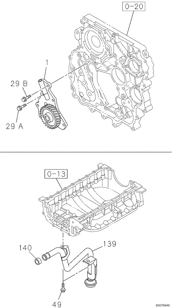 Схема запчастей Case CX130B - (02-30) - OIL PUMP (02) - ENGINE