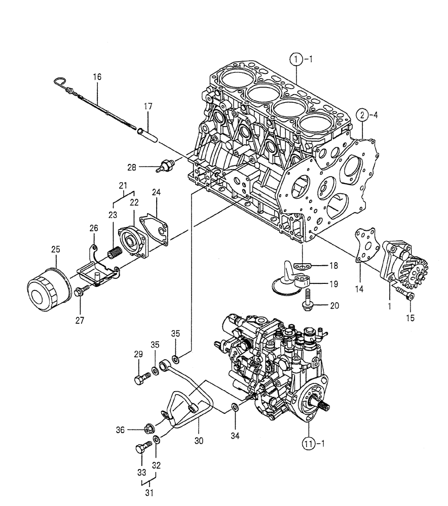 Схема запчастей Case CX50B - (08-009) - LUB. OIL SYSTEM ENGINE COMPONENTS