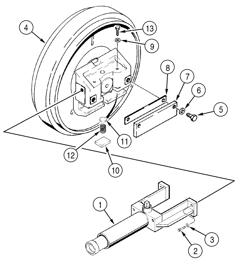 Схема запчастей Case 850H - (05-03) - TRACK ADJUSTER AND IDLER - MOUNTING (11) - TRACKS/STEERING