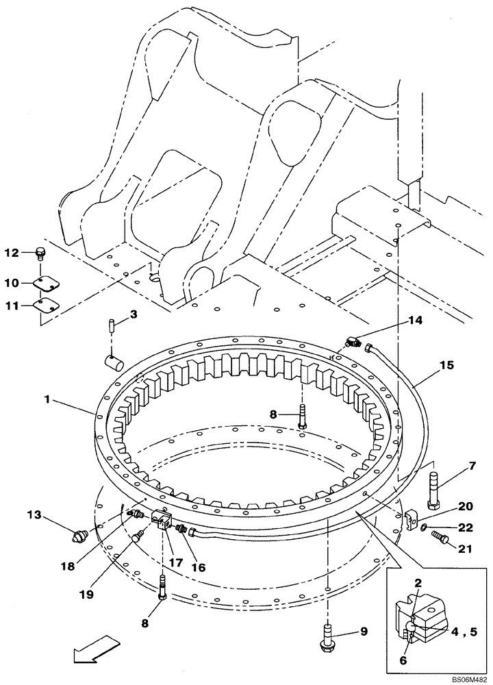 Схема запчастей Case CX240BLR - (09-01) - TURNTABLE BEARING (09) - CHASSIS/ATTACHMENTS