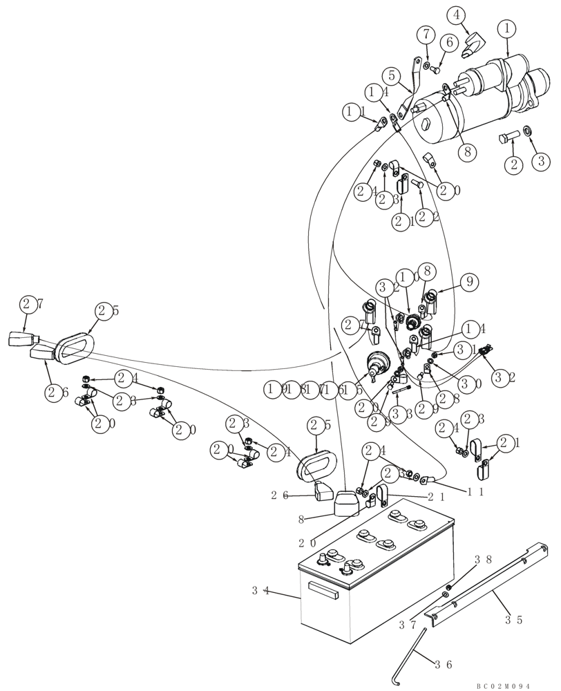 Схема запчастей Case 921C - (04-15) - BATTERY - CABLES (Sep 14 2010 9:09AM) (04) - ELECTRICAL SYSTEMS