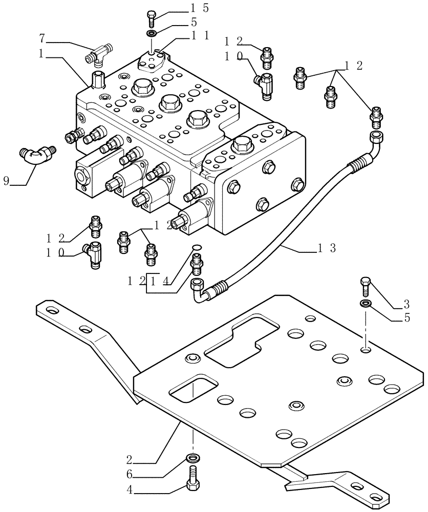 Схема запчастей Case 1850K - (3.436[01]) - EQUIPMENT CONTROL VALVE (07) - HYDRAULIC SYSTEM/FRAME