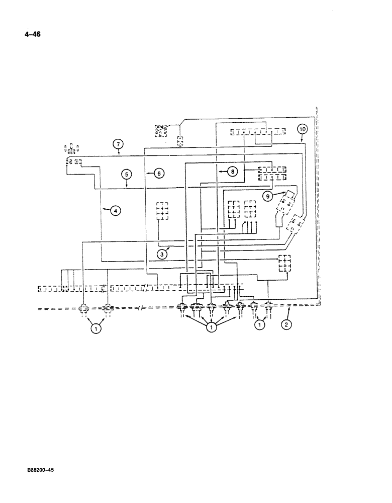 Схема запчастей Case 125B - (4-46) - TURNTABLE ELECTRICAL HARNESS, HARNESS CONNECTIONS TO ELECTRICAL BOX (04) - ELECTRICAL SYSTEMS