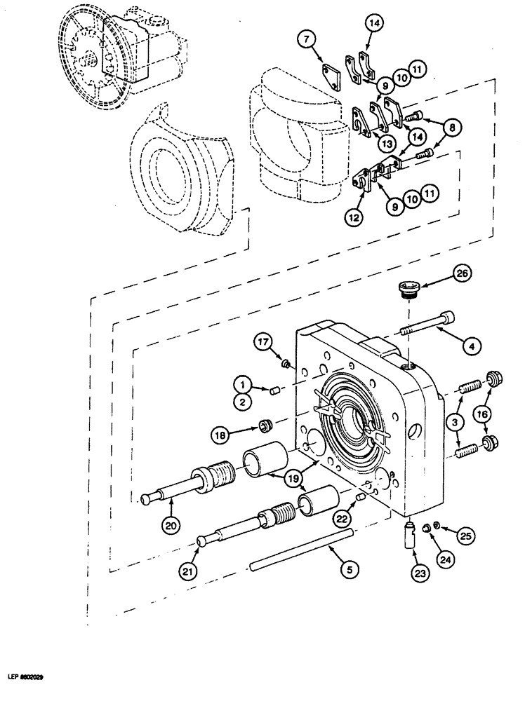 Схема запчастей Case 688 - (8-040) - HIGH PRESSURE HYDRAULIC PUMP (08) - HYDRAULICS