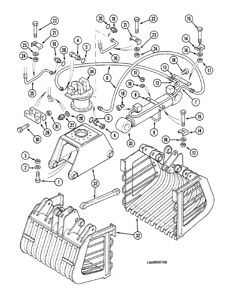 Схема запчастей Case 688C - (8G-062) - BEET GRAB HYDRAULIC CIRCUIT (07) - HYDRAULIC SYSTEM