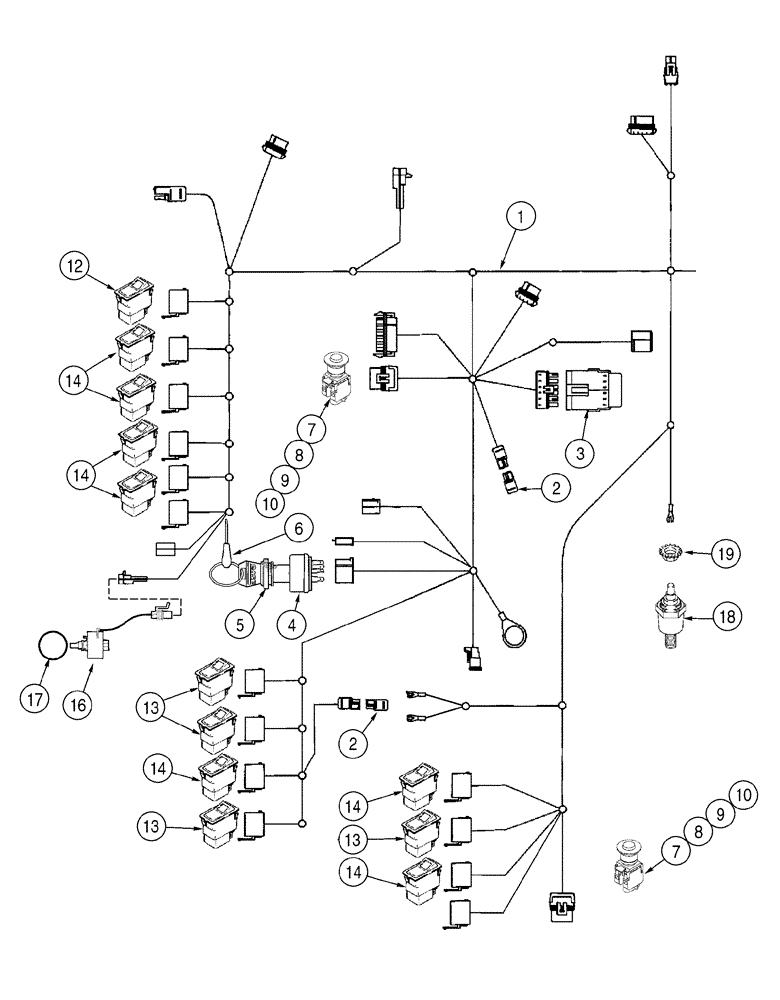 Схема запчастей Case 6030 - (04-06) - HARNESS MAIN (04) - ELECTRICAL SYSTEMS