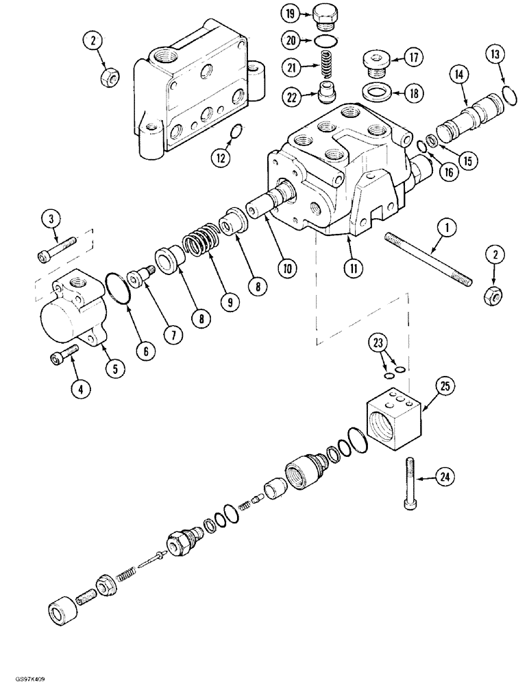 Схема запчастей Case 170C - (8-120) - CONTROL VALVE FOR OPTIONS (08) - HYDRAULICS