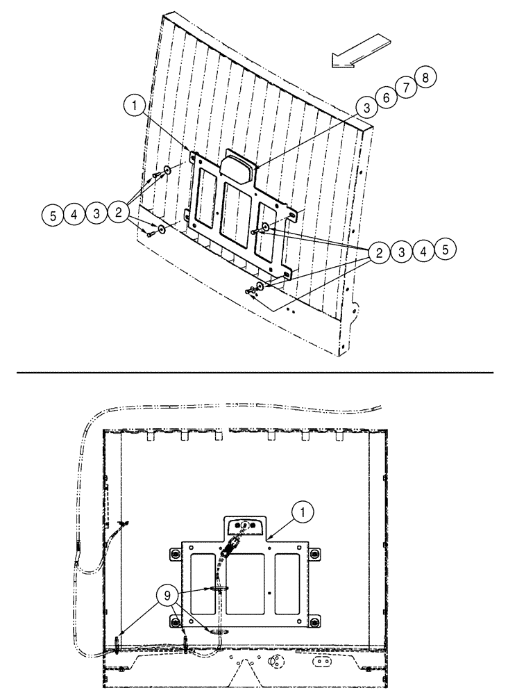 Схема запчастей Case 521D - (09-63) - LICENSE PLATE LIGHT (09) - CHASSIS