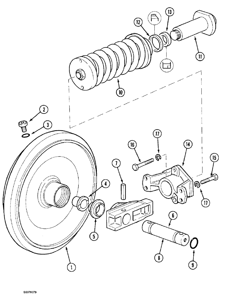 Схема запчастей Case 888 - (5-18) - TRACK FRAME & UNDERCARRIAGE, ITM IDENTIFICATION, P.I.N. 15401 THRU 15628, P.I.N. 106801 THRU 106807 (11) - TRACKS/STEERING