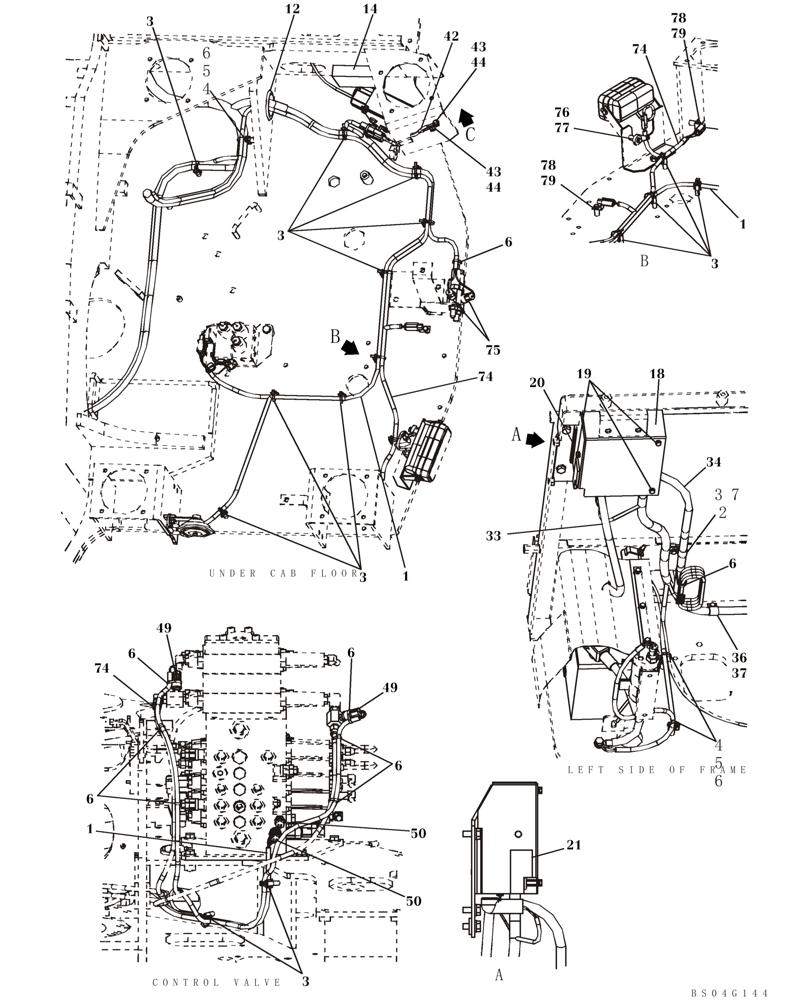 Схема запчастей Case CX80 - (04-01) - HARNESS, MAIN - CHASSIS, UPPERSTRUCTURE (04) - ELECTRICAL SYSTEMS