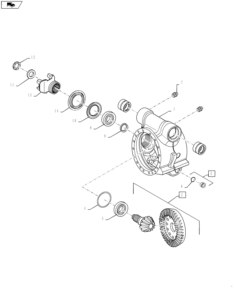 Схема запчастей Case 721F - (27.106.AC[02]) - REAR AXLE, DIFFERENTIAL CARRIER, HEAVY DUTY (27) - REAR AXLE SYSTEM