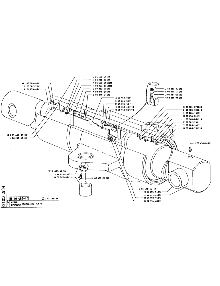 Схема запчастей Case 220 - (153) - CYLINDER (07) - HYDRAULIC SYSTEM