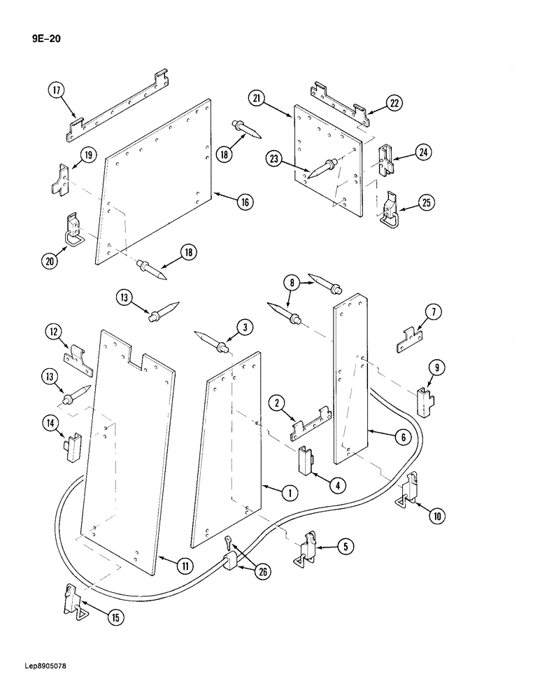 Схема запчастей Case 688 - (9E-20) - CAB PROTECTION (09) - CHASSIS