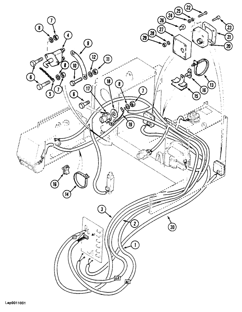 Схема запчастей Case 688 - (4-28) - TURNTABLE ELECTRICAL HARNESS (04) - ELECTRICAL SYSTEMS